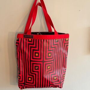 Jonathan Adler Red & Black Canvas Tote